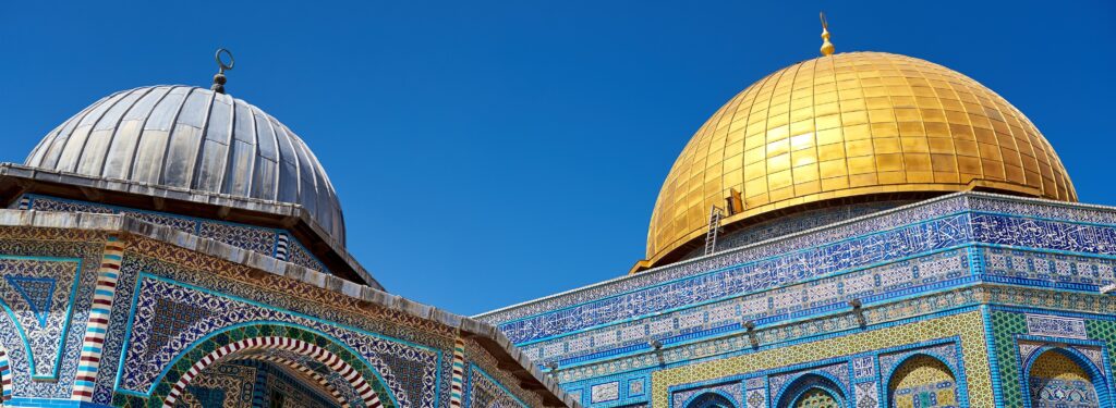 En bild på moskéer i Jerusalem
