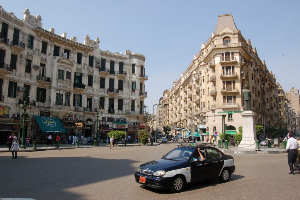En bild på en taxi i Kairo